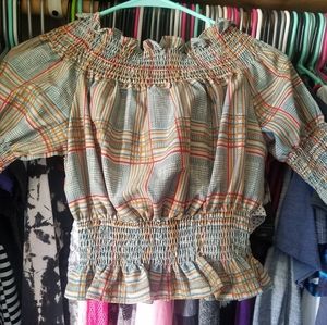 DONATING 5/1 Prairie Striped Cinch Ruffle Crop